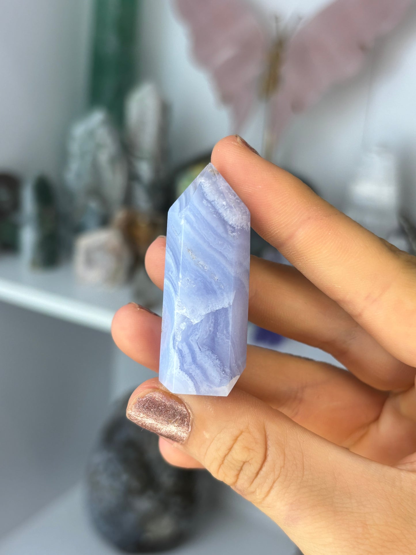 Blue Lace Agate Point #1