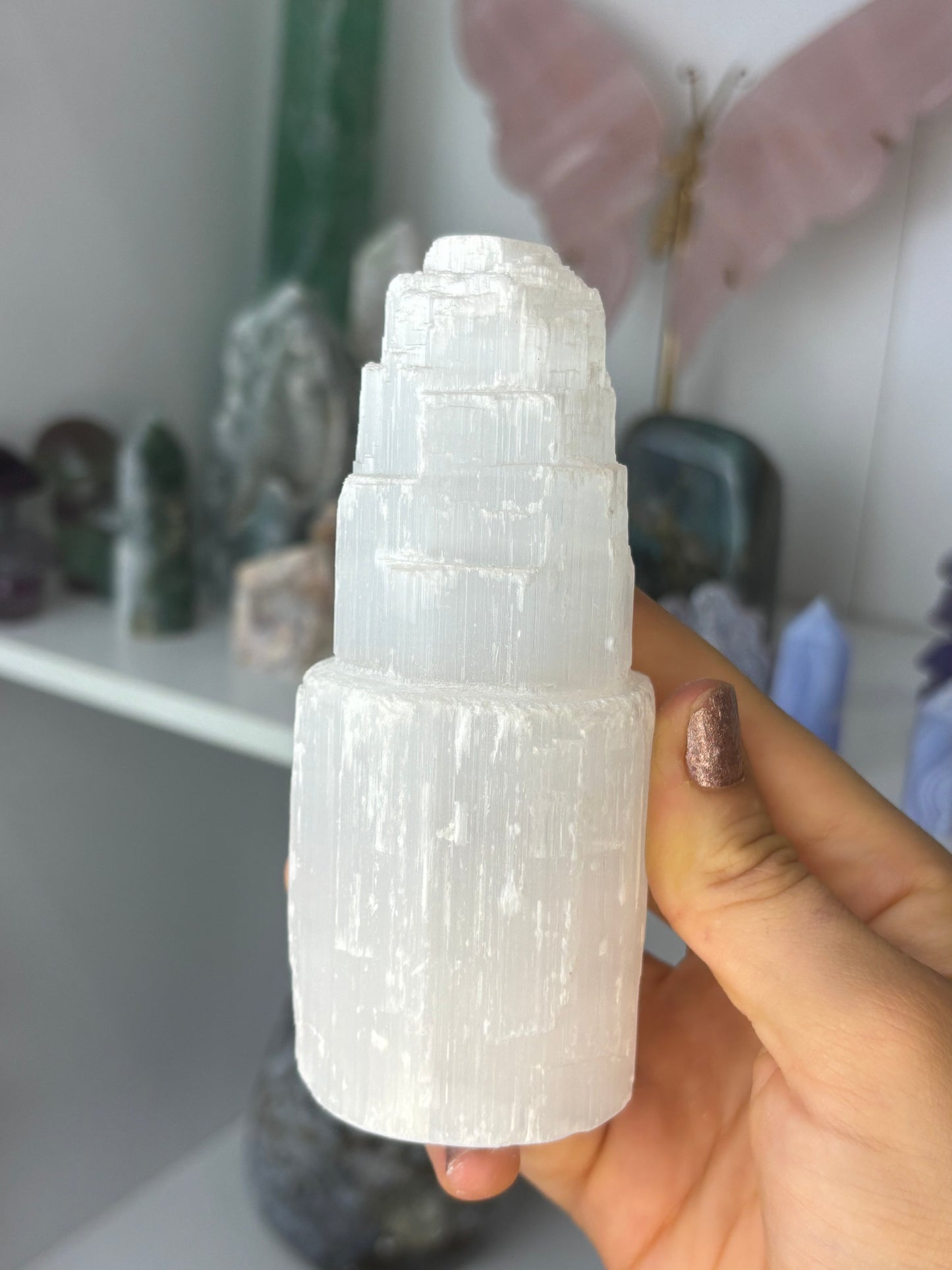 Large Satin Spar Selenite Tower